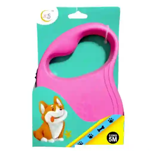 Correa Para Perro Retractil Rosado