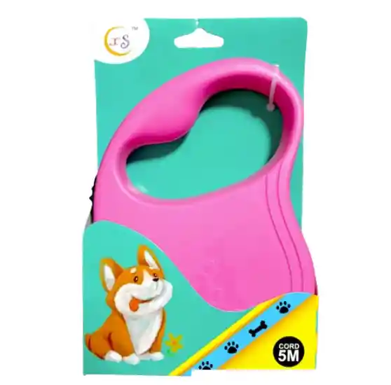 Correa Para Perro Retractil Rosado
