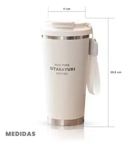 Termo Vaso Acero Inoxidable 532 Ml Frío Calor Coffee Beige