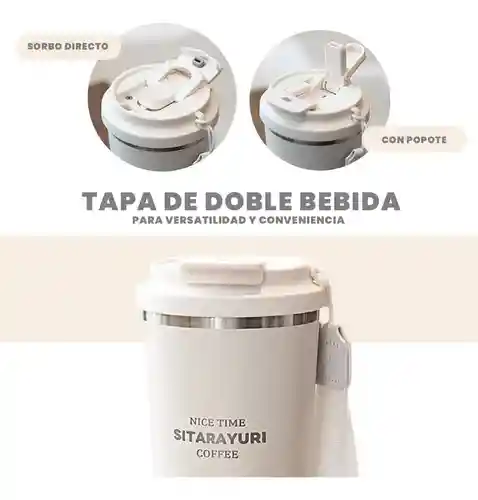 Termo Vaso Acero Inoxidable 532 Ml Frío Calor Coffee Beige