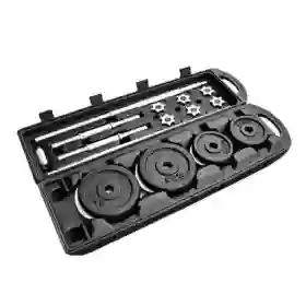 Set De Mancuernas De 50 Kg Con Estuche – Barra Larga Y Corta Incluidas | Gimnasio En Casa