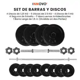 Set De Mancuernas De 50 Kg Con Estuche – Barra Larga Y Corta Incluidas | Gimnasio En Casa