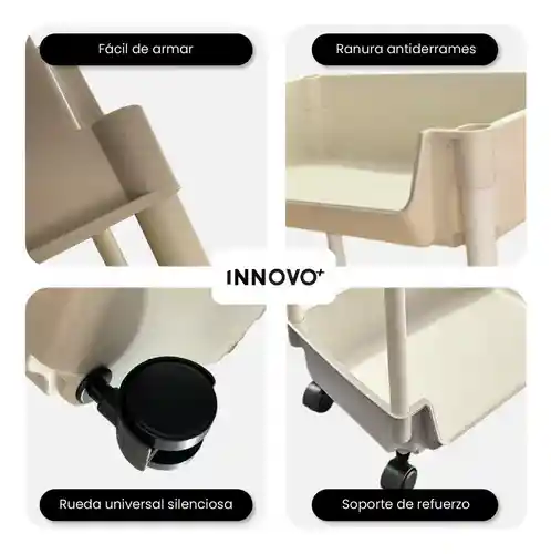 Mini Organizador Armable Pequeño 2 Niveles Con Ruedas Plastico