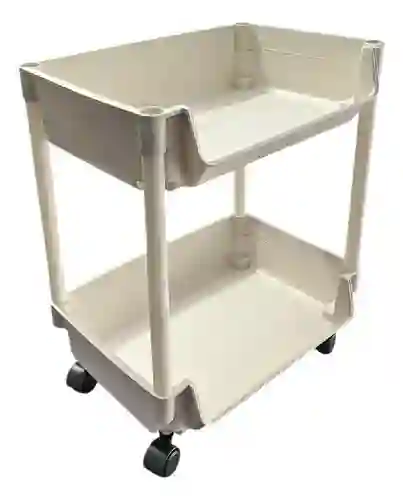 Mini Organizador Armable Pequeño 2 Niveles Con Ruedas Plastico