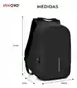 Bolso Mochila De Espalda Multifuncional Unisex Negra Con Puerto Usb Divisiones Laptop