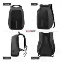 Bolso Mochila De Espalda Multifuncional Unisex Negra Con Puerto Usb Divisiones Laptop