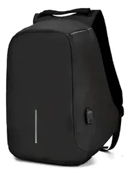 Bolso Mochila De Espalda Multifuncional Unisex Negra Con Puerto Usb Divisiones Laptop