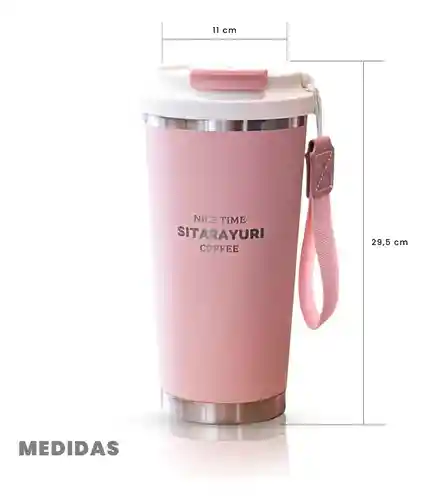 Termo Vaso Acero Inoxidable 532 Ml Frío Calor Rosado