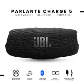 Parlante Jbl Charge 5 Réplica 1.1 – Sonido Potente Bluetooth Portátil Negro