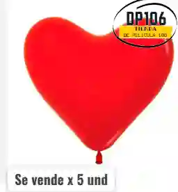 Globos De Corazon X 5 Und