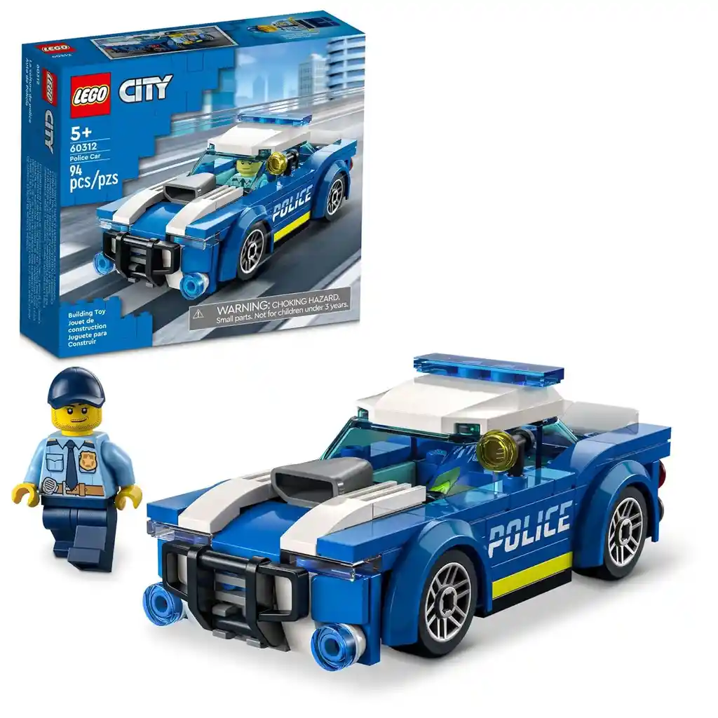 Juego Construcción Lego Carro Policía 94 Piezas Para Niños