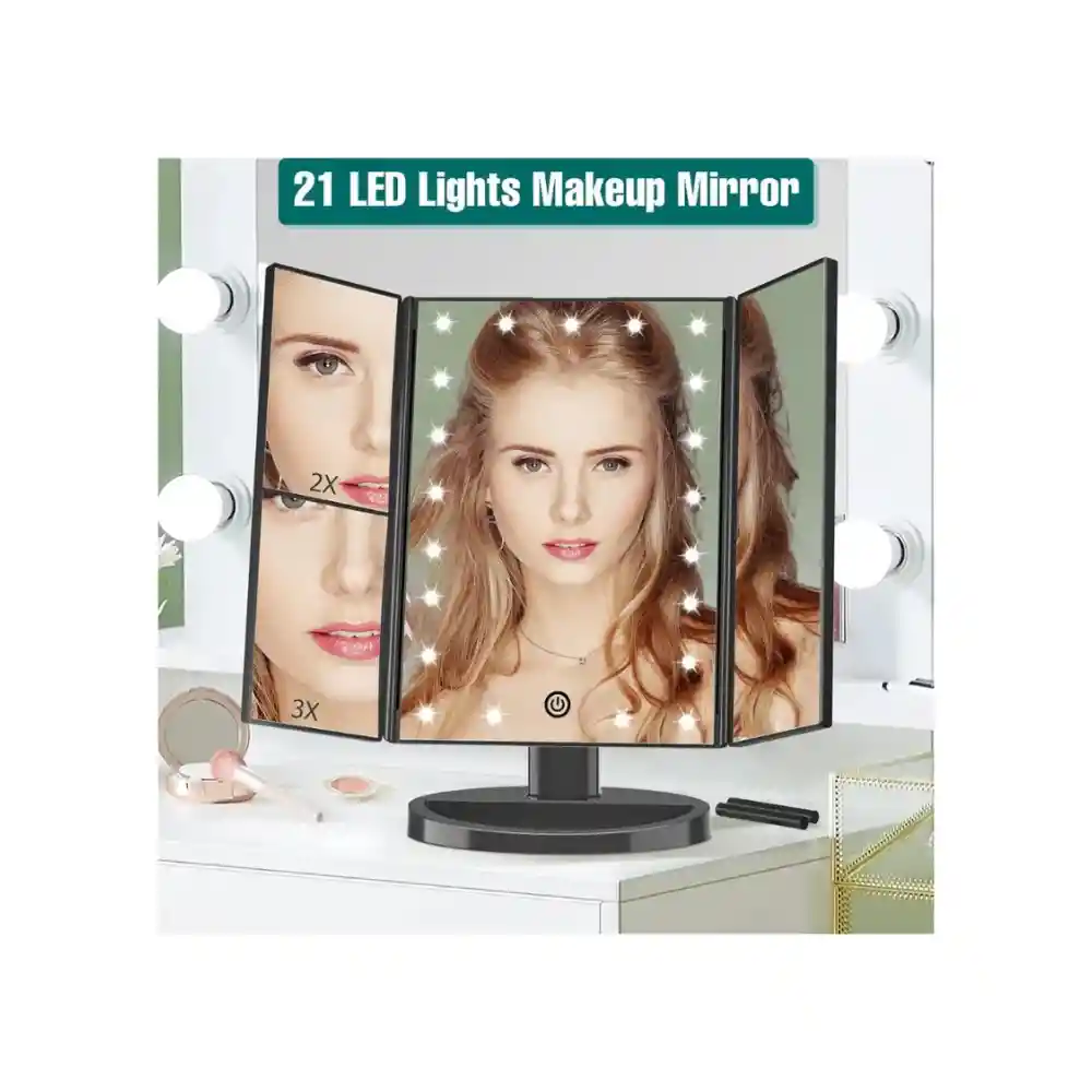 Espejo De Tocador Led Color Negro A06a