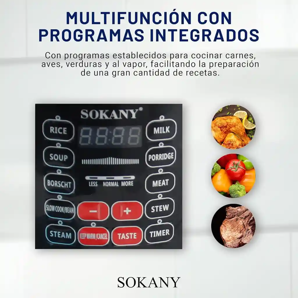 Olla Presion Eléctrica Sokany Multifuncional