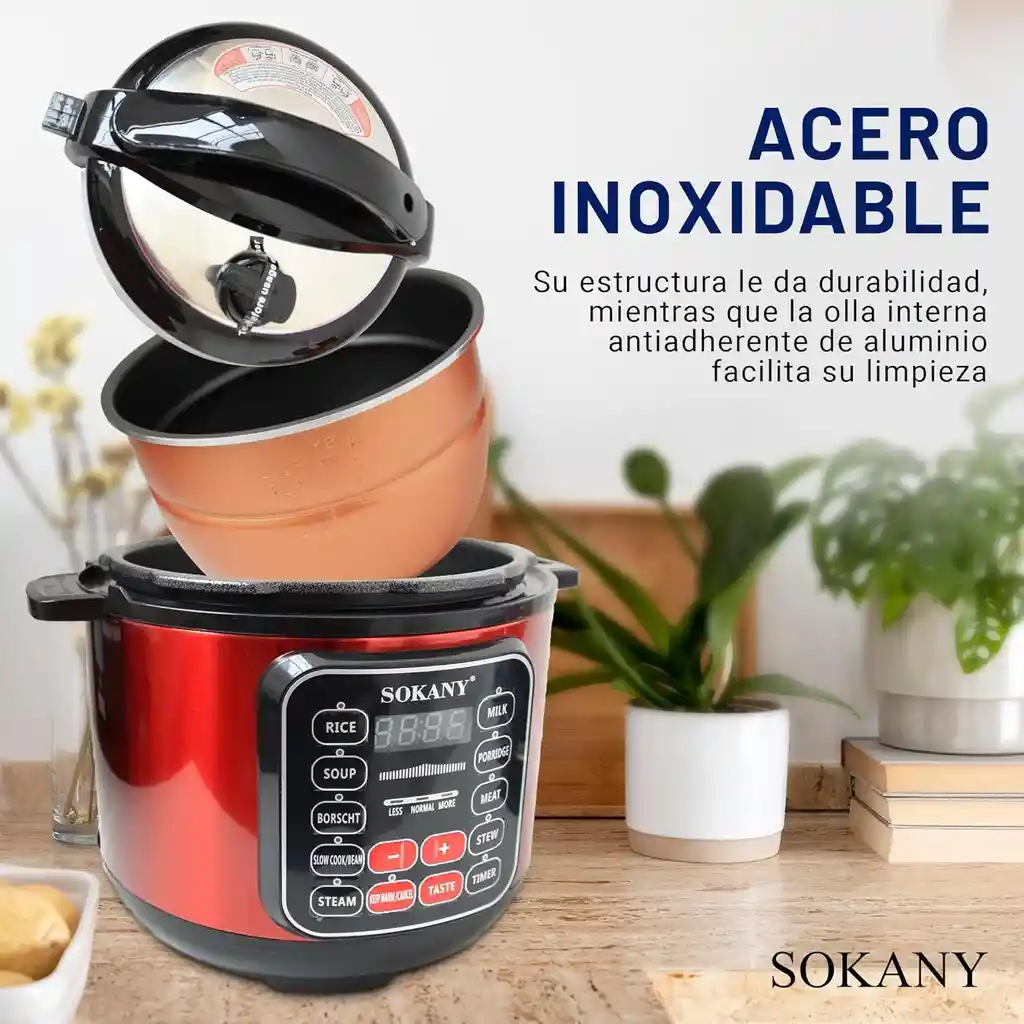 Olla Presion Eléctrica Sokany Multifuncional