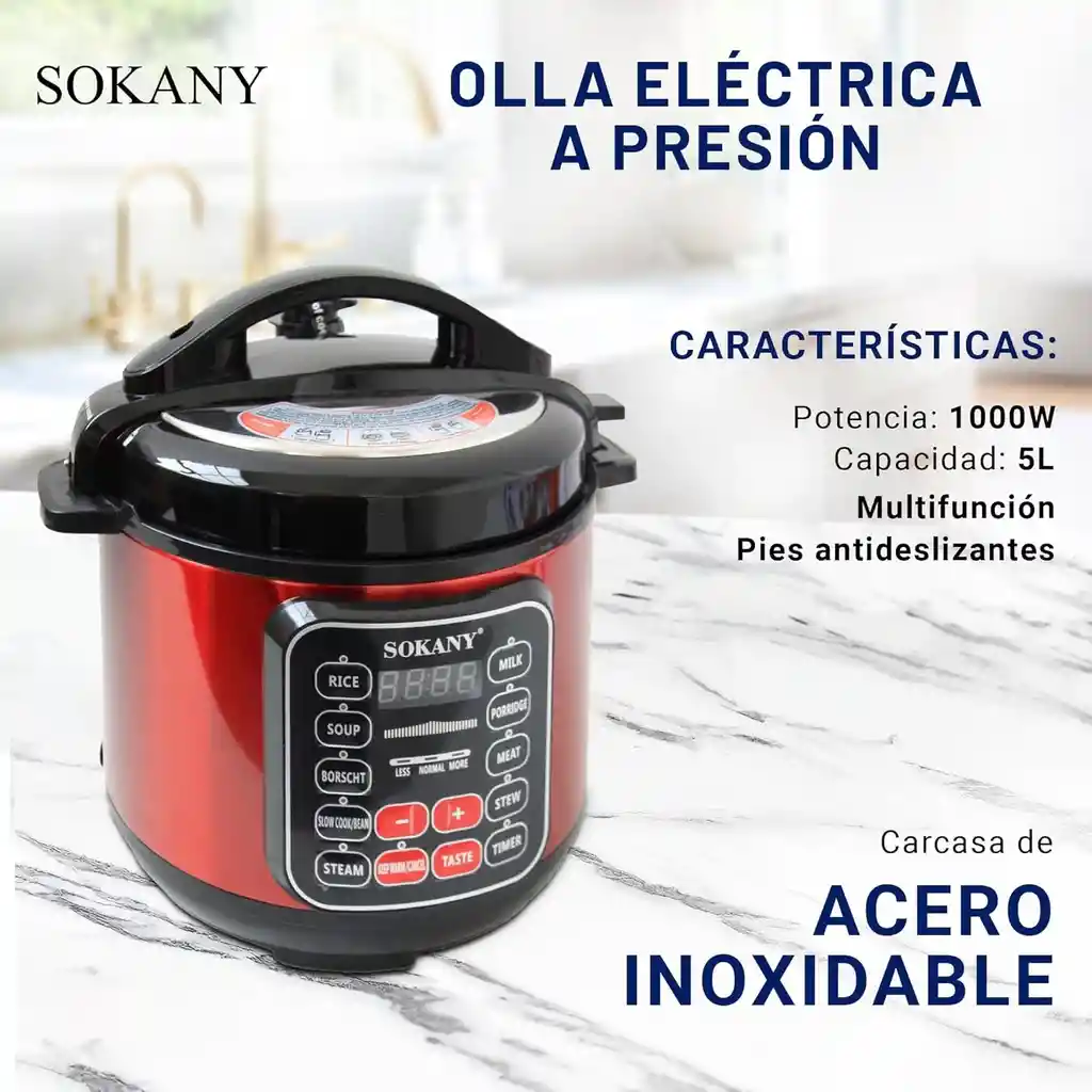 Olla Presion Eléctrica Sokany Multifuncional