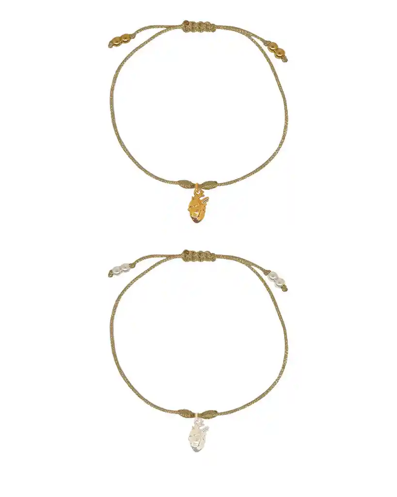 Lunamar Set De 2 Pulseras Corazón Anatomic