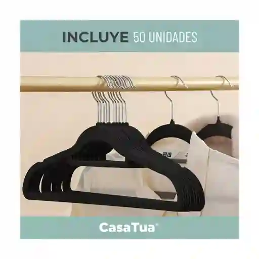 Pack De 50 Ganchos Para Ropa Antideslizantes R01