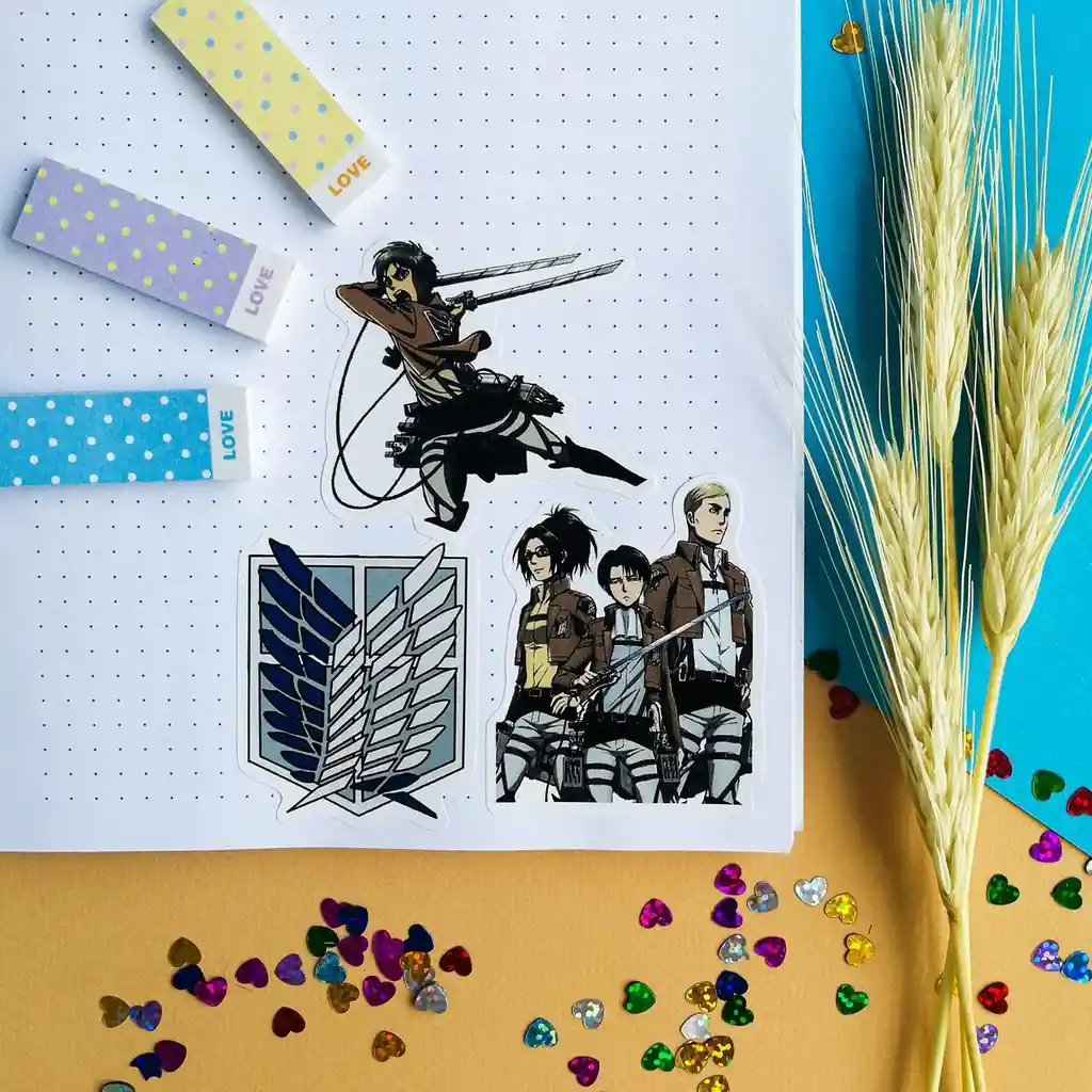 Calcomanías Attack On Titan Stickers De Vinilo Impermeables Anime X25