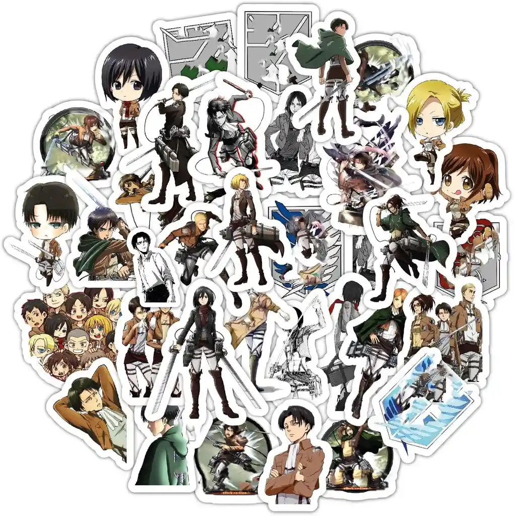 Calcomanías Attack On Titan Stickers De Vinilo Impermeables Anime X25