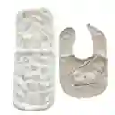 Set 4pz Sabana Con Babero, Babita, Gorro Y Medias A Juego Para Bebé, Hechos En Algodón Hipoalergénico, Babero Absorbente, Con Diseño Estampado