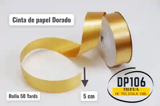 Cinta Dorado De Papel 50 Mm Ancho X 50 Yardas