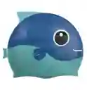 Gorro De Natación Siliconado Con Diseño De Pez Gor-10/ Azul