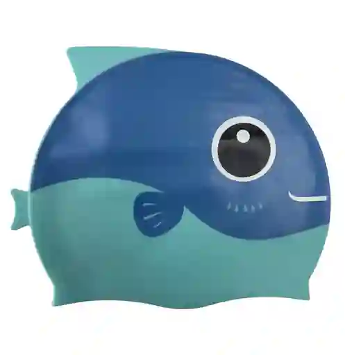 Gorro De Natación Siliconado Con Diseño De Pez Gor-10/ Azul