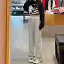 Joggers Deportivos De Cintura Alta Pretina Resortada Blanca