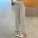 Joggers Deportivos De Cintura Alta Pretina Resortada Blanca