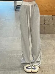 Joggers Deportivos De Cintura Alta Pretina Resortada Blanca