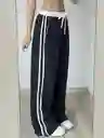 Joggers Deportivos De Cintura Alta Pretina Resortada Blanca