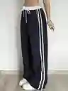 Joggers Deportivos De Cintura Alta Pretina Resortada Blanca
