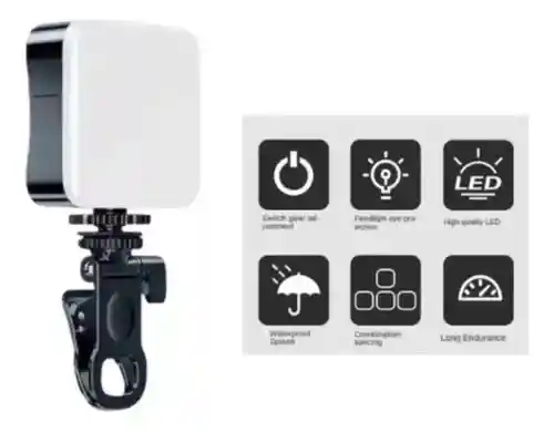Ilumina Tu Rostro Con La Luz Led Ay-83 64 Leds, 3 Tonos De Luz, Brillo Regulable, Clip Multifunción Y Carga Usb-c – Perfecta Para Videollamadas Y Selfies