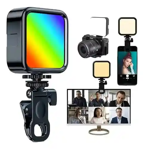 Ilumina Tu Rostro Con La Luz Led Ay-83 64 Leds, 3 Tonos De Luz, Brillo Regulable, Clip Multifunción Y Carga Usb-c – Perfecta Para Videollamadas Y Selfies
