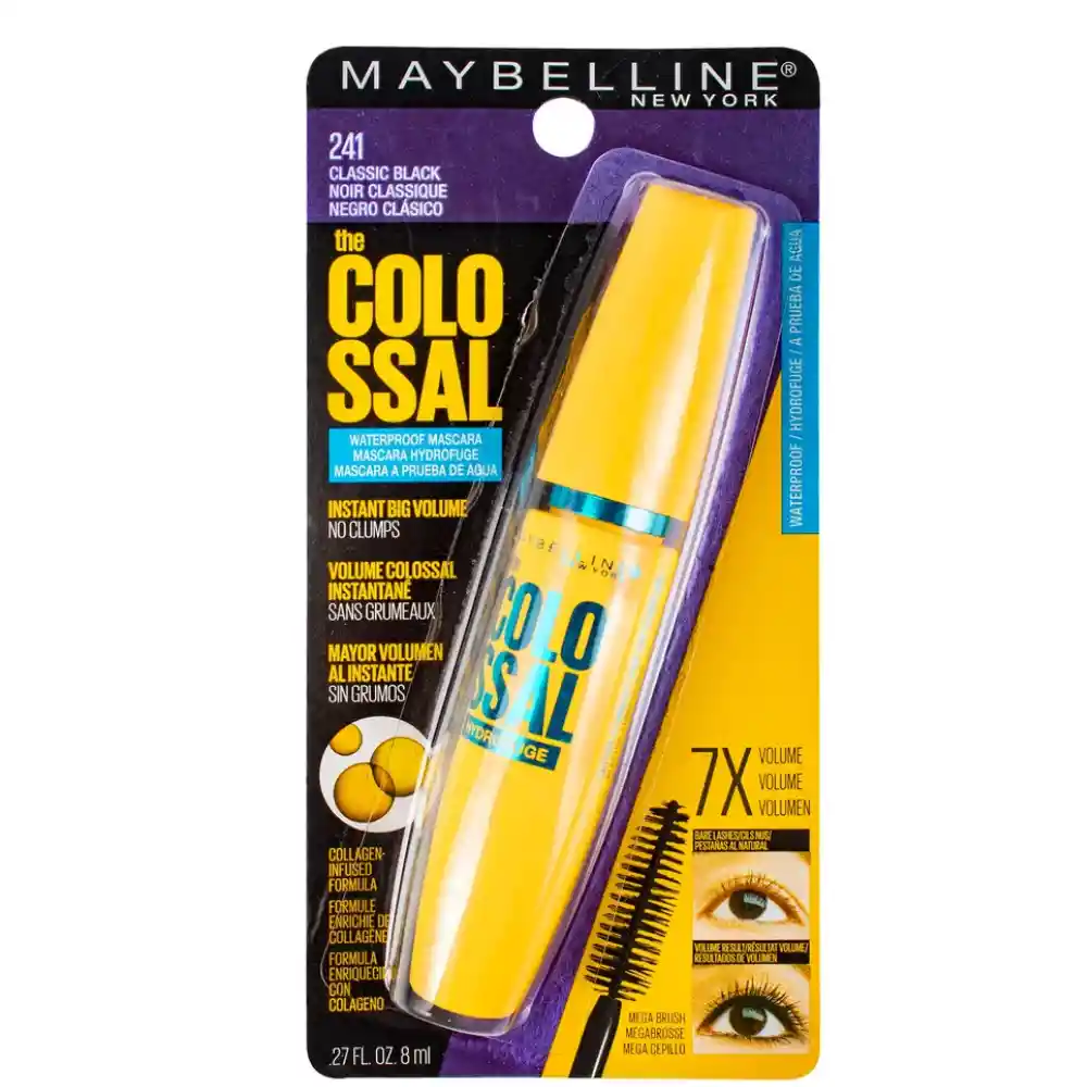 Pestañina Maybelline Volum Express The Colossal 7x Más Volumen Waterproof 8ml