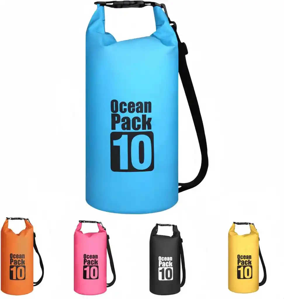 Bolsa Seca Morral Impermeable 10 Litros Ajustable Enrollable