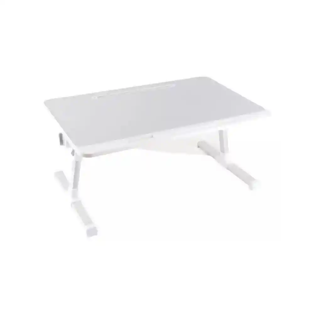 Mesa De Cama Para Portátil Graduable Y Giratoria Blanca T01b