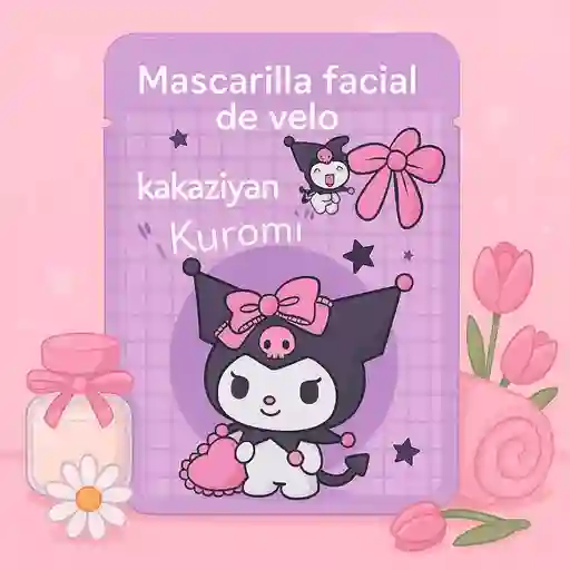 Mascarilla Facial De Velo Diseño Kuromi Kawaii