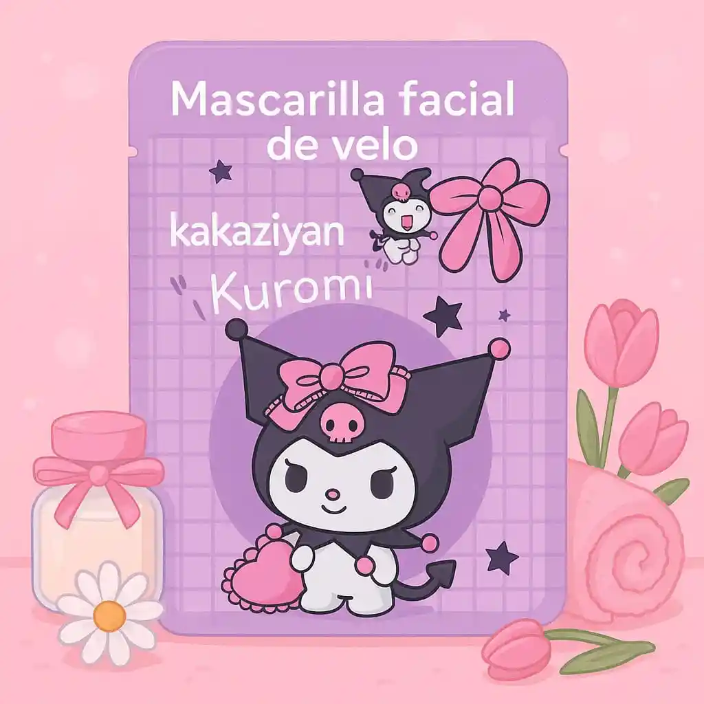 Mascarilla Facial De Velo Diseño Kuromi Kawaii