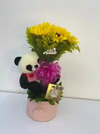 Hermoso Ramo De Girasol Y Peluche