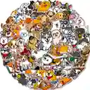Calcomanías Perros Stickers De Vinilo Impermeables Perritos Animados X25
