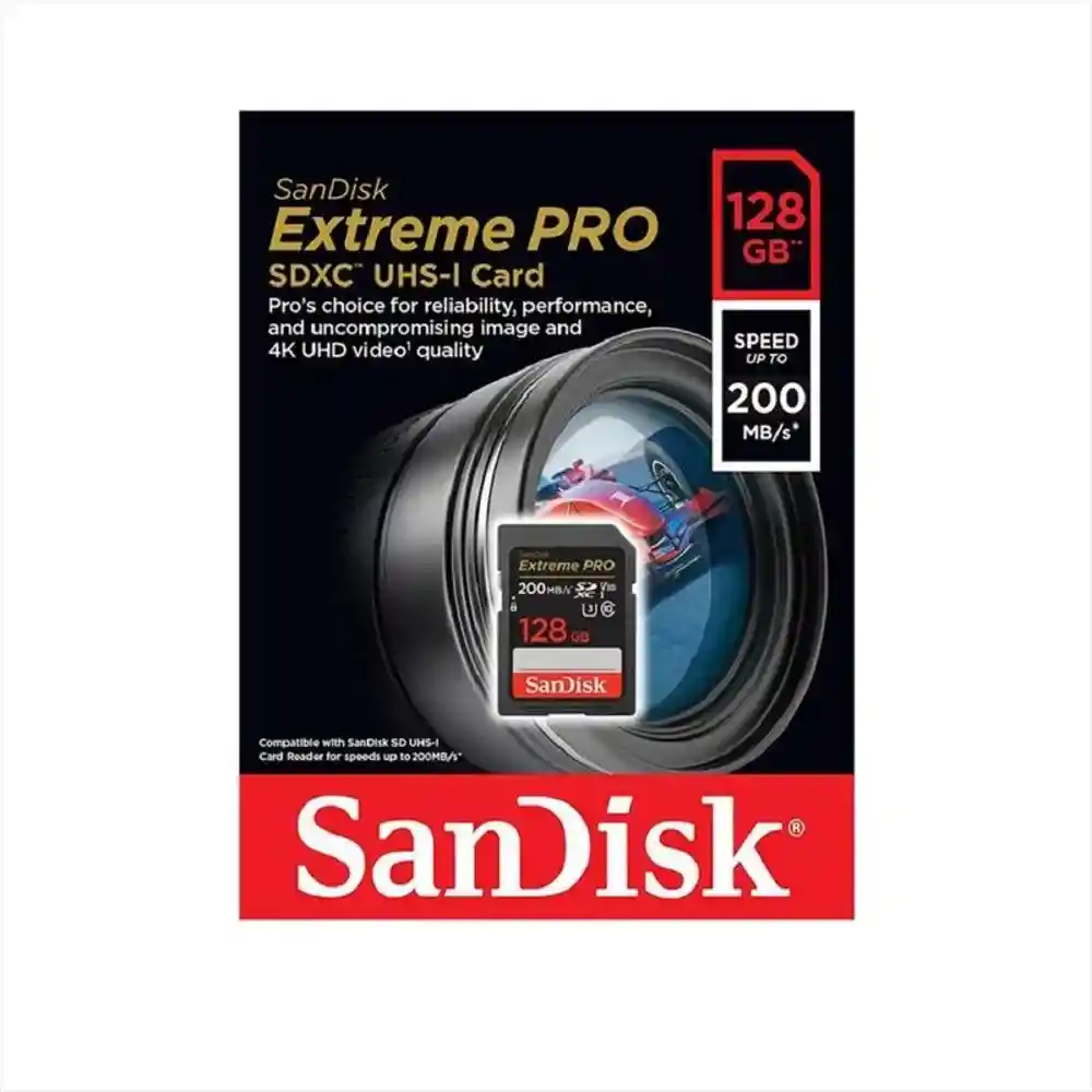Tarjeta De Memoria Sd Sandisk Extreme Pro 128gb 200mb/s