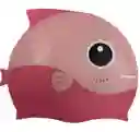 Gorro De Natación Siliconado Con Diseño De Pez Gor-10/ Rosado