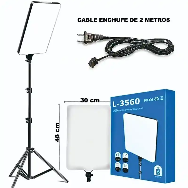 Aro De Luz Kit Panel Led Pl-48 + Trípode 2.1m