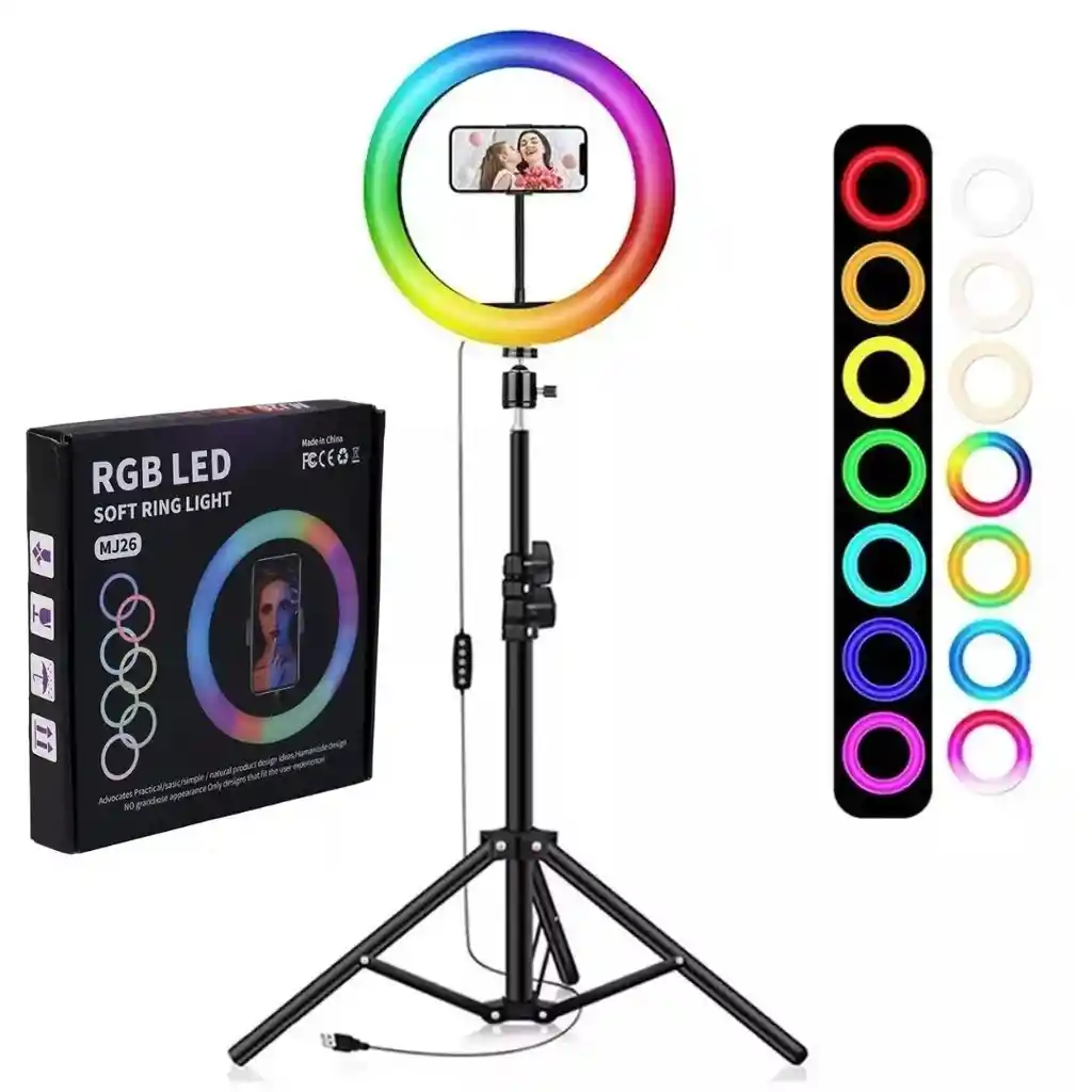 Aro De Luz Rbg 26cm + Soporte Metalico