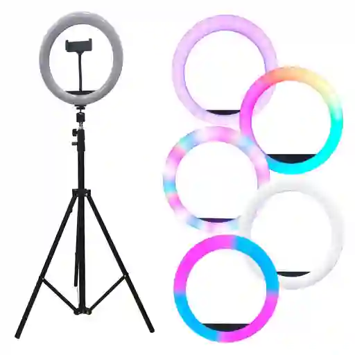 Aro De Luz Rbg 26cm + Soporte Metalico