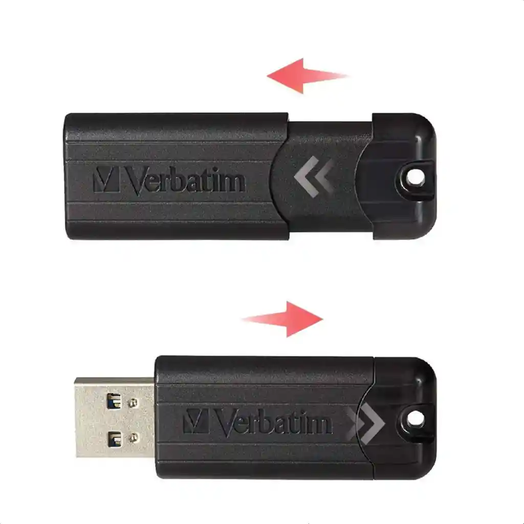 Memoria Flash Usb 3.2 Retráctil Verbatim Pinstripe De 256gb