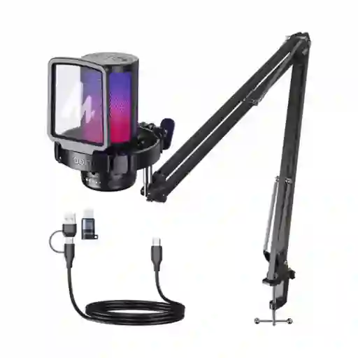 Maono Microfono Gamer Rgb Dgm20 Negro Con Brazo