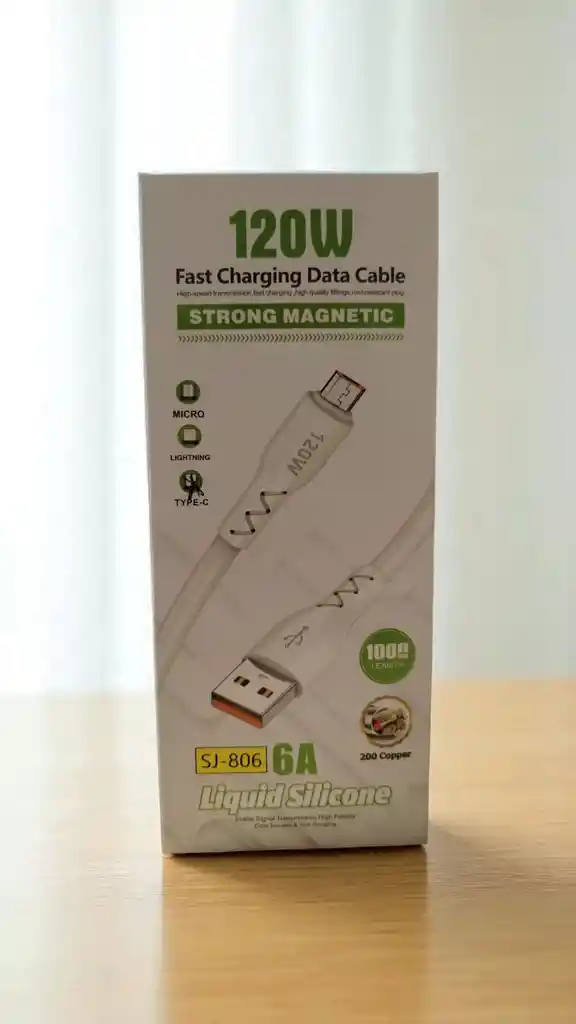 Cable Siliconado Carga Rápida 6a Tipo C
