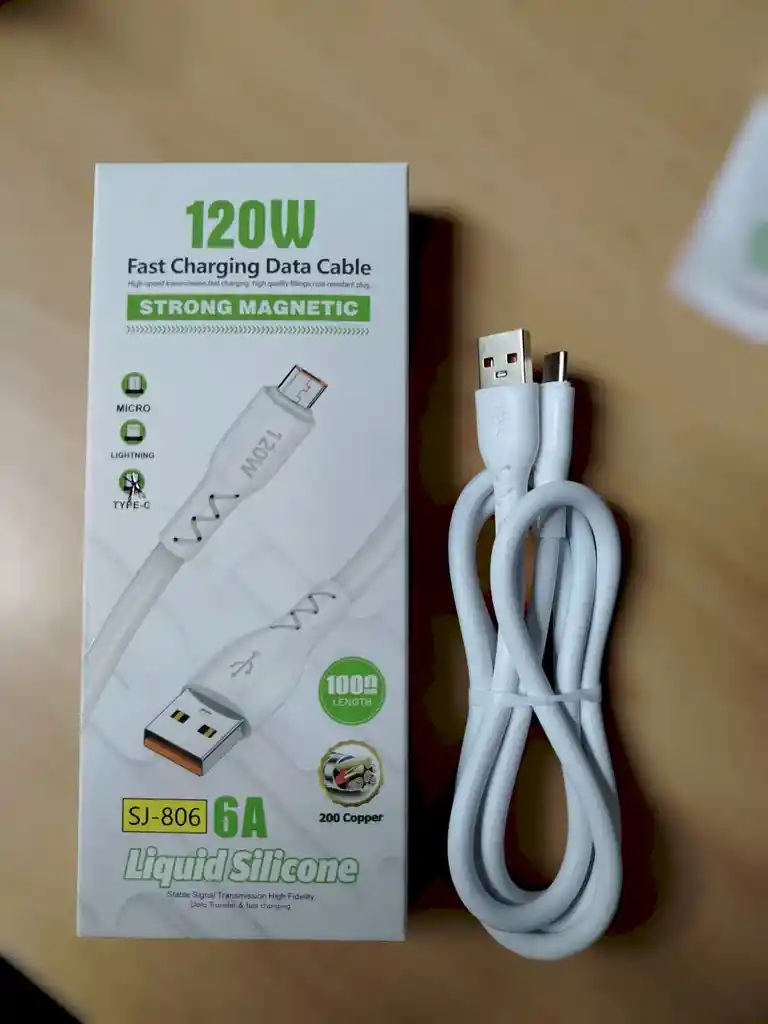 Cable Siliconado Carga Rápida 6a Tipo C
